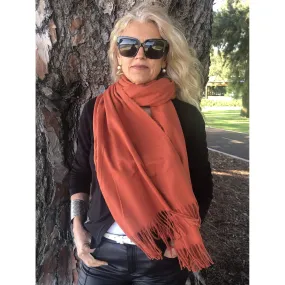 🧡 Pashmina Shawl -  Rust Cinnamon Spice