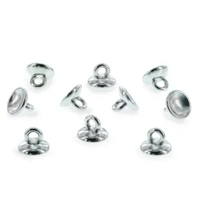 10 Large Loop Silver Plastic Ornament Caps Ball or Ball or Egg Top Findings, End Caps 0.39 Inches (10 mm)
