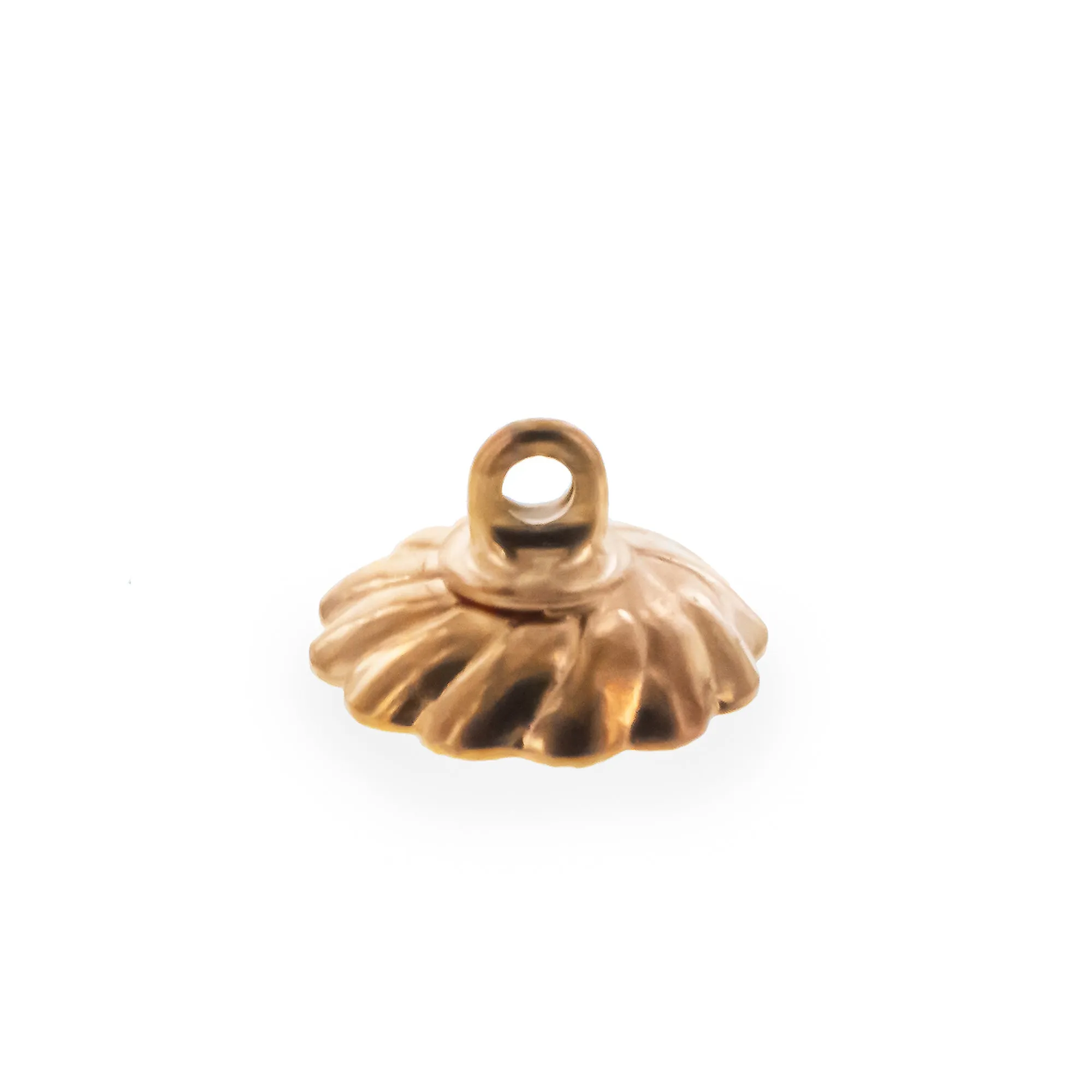 10 Scroll Dome Gold Tone Brass Metal Ornament Caps - Ball or Egg Top Findings, End Caps 0.39 Inches (10 mm)