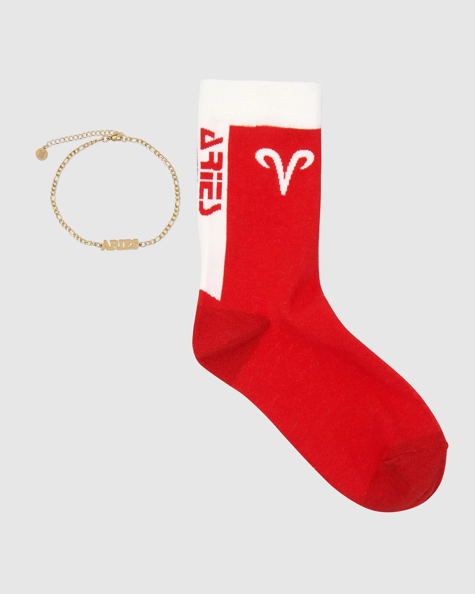 18K Gold Horoscope Anklet and Sock Set