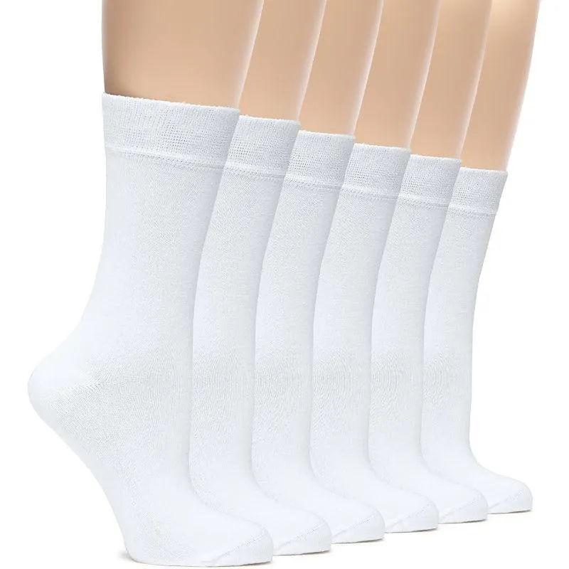 6 Pairs Bamboo Crew Soft Socks – Year Round Comfort