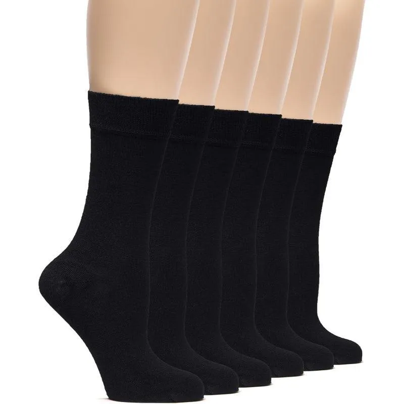 6 Pairs Bamboo Crew Soft Socks – Year Round Comfort