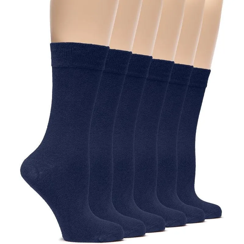 6 Pairs Bamboo Crew Soft Socks – Year Round Comfort