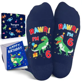 6th Birthday Gifts for Boys - Socks for Boys Girls Age 6, Presents for 6 Year Olds, 6 Year Old Boy Gift Ideas, Birthday Gift Box with Greeting Card