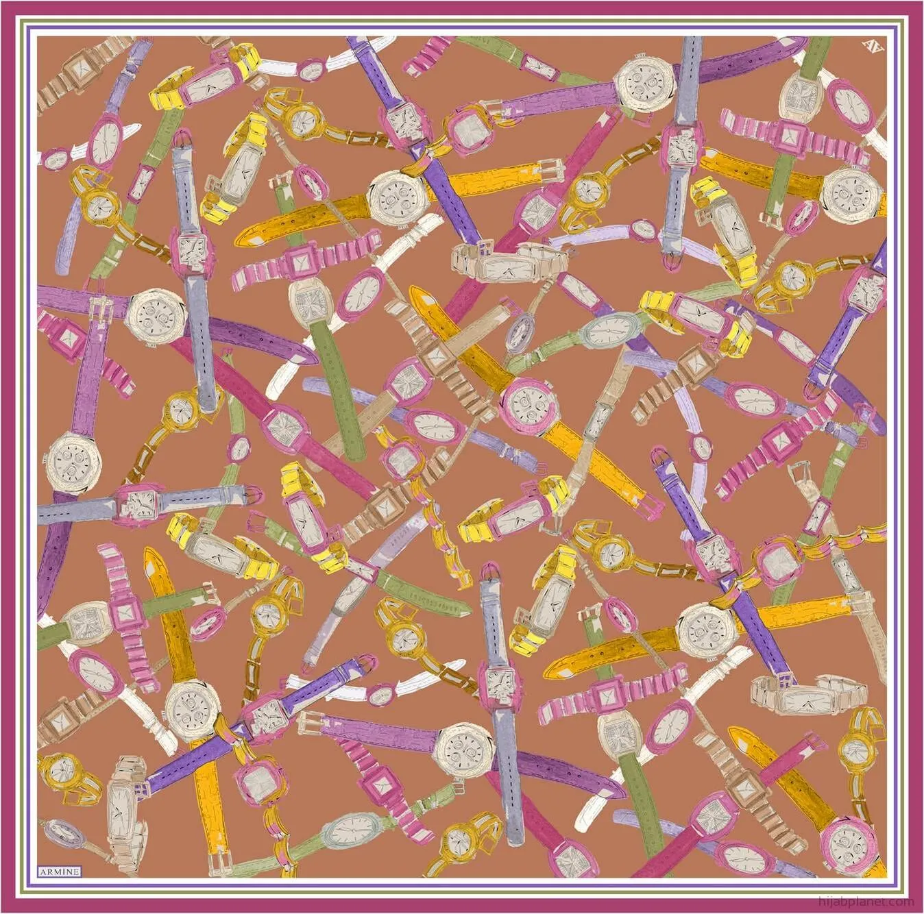 Armine Timepiece Classic Silk Scarf #4
