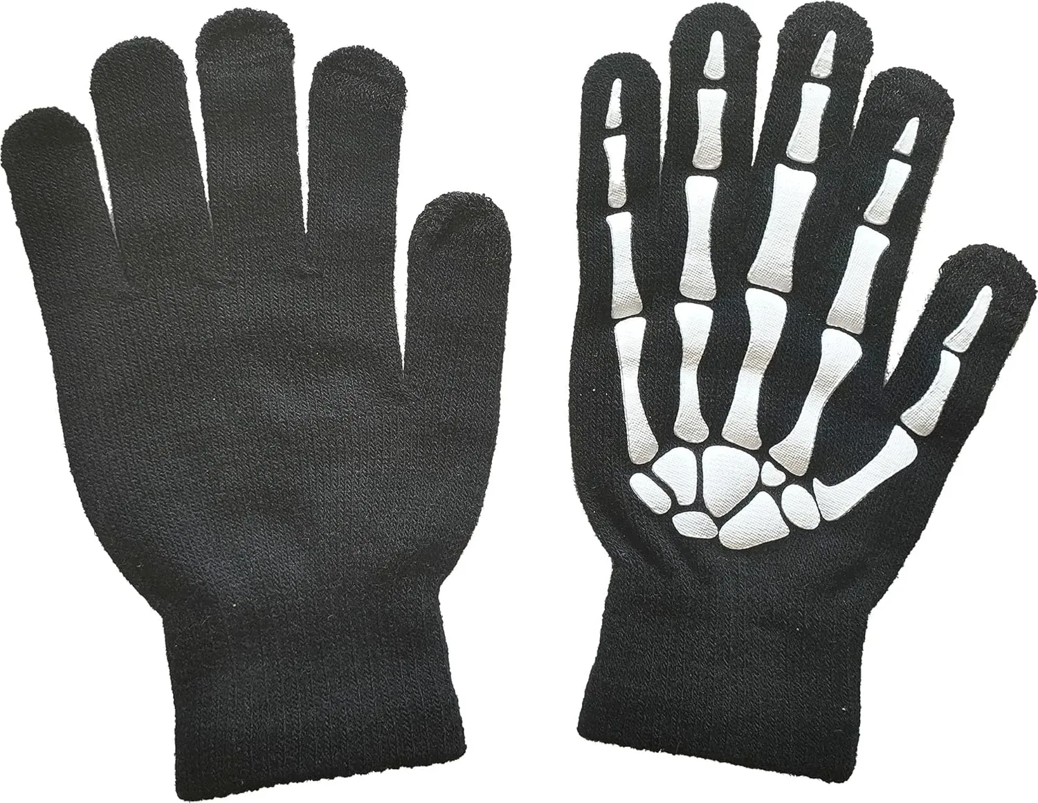 Ayhcclth Womens/Mens/Kids Full/Half Finger Skeleton Gloves Hand Warmer Knit Gloves