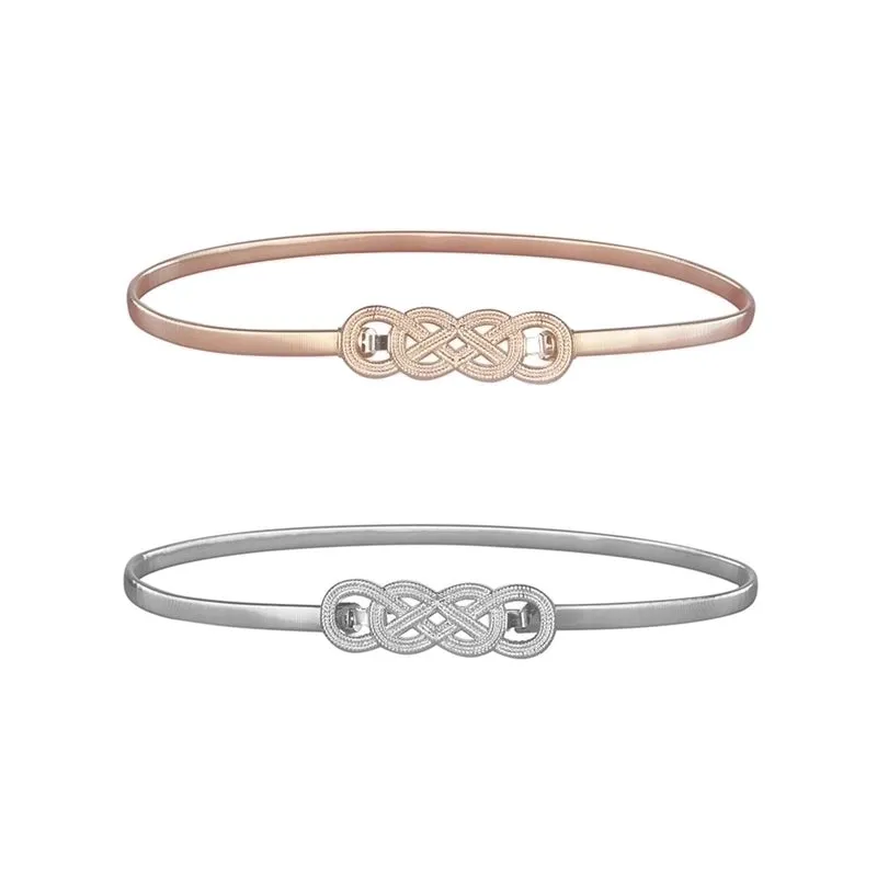 Basic Bow Knot Metal Polishing Women's Chain Belts
