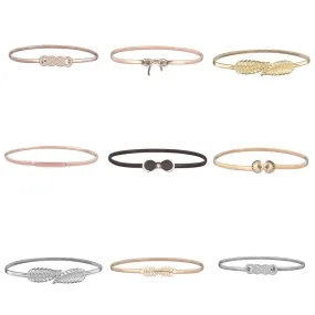 Basic Bow Knot Metal Polishing Women's Chain Belts