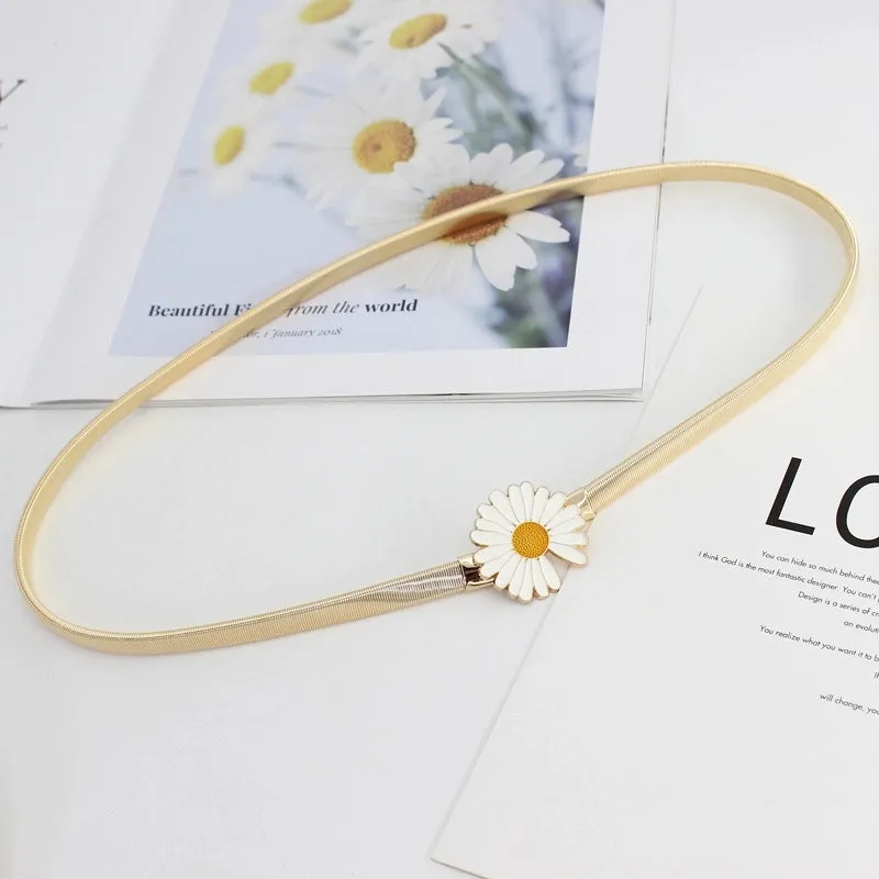 Basic Modern Style Leaves Alloy Metal Plating Women's Chain Belts