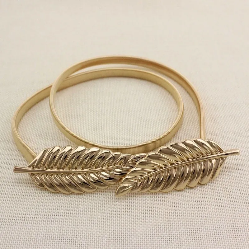 Basic Modern Style Leaves Alloy Metal Plating Women's Chain Belts
