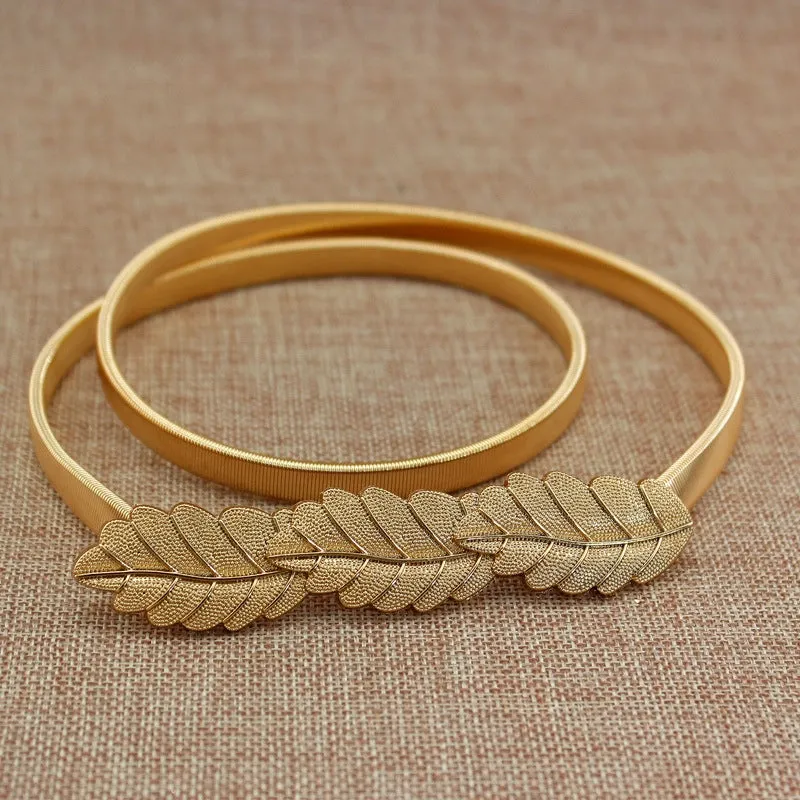 Basic Modern Style Leaves Alloy Metal Plating Women's Chain Belts
