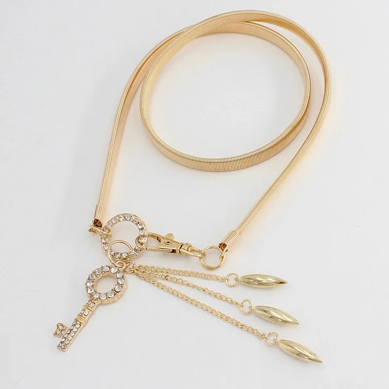 Basic Modern Style Leaves Alloy Metal Plating Women's Chain Belts