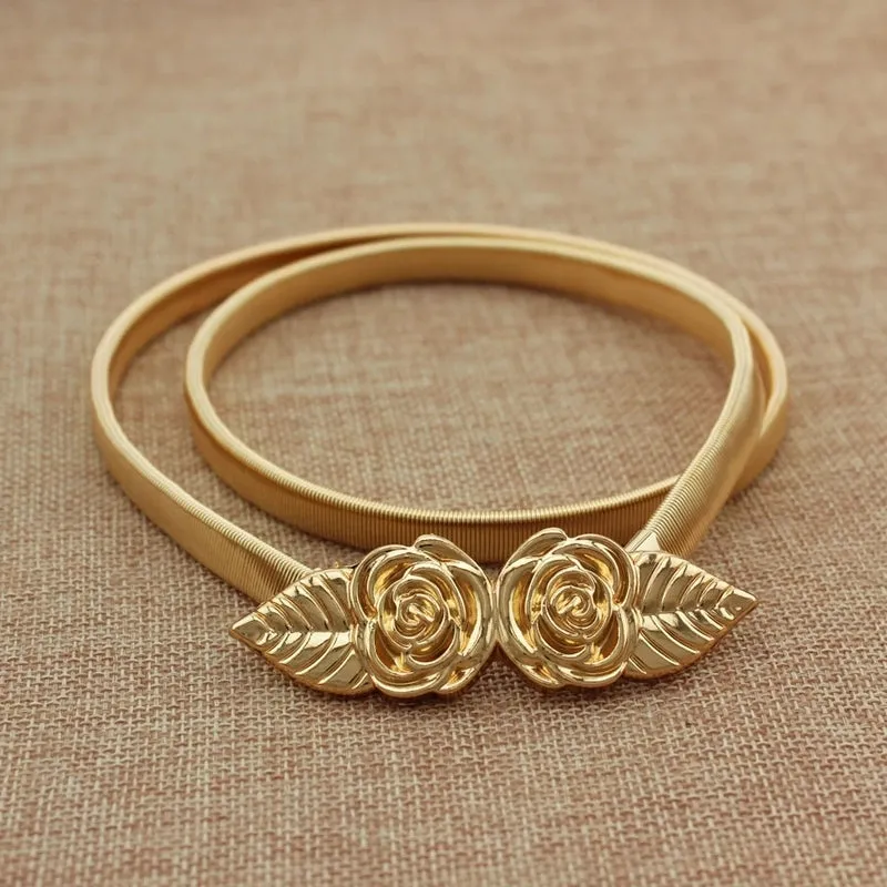 Basic Modern Style Leaves Alloy Metal Plating Women's Chain Belts