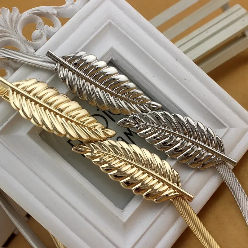 Basic Modern Style Leaves Alloy Metal Plating Women's Chain Belts
