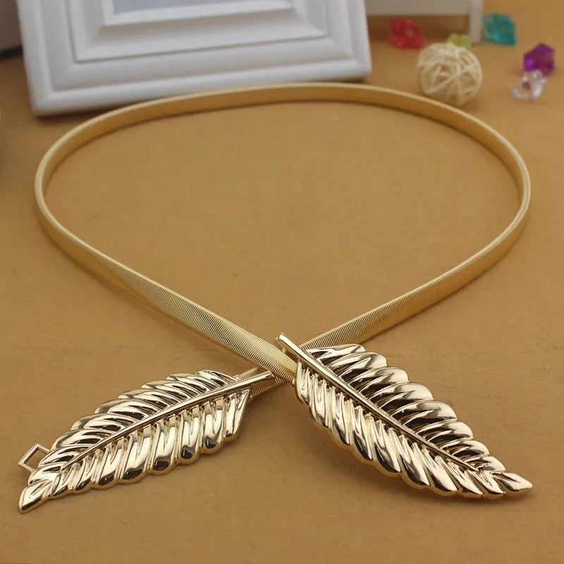 Basic Modern Style Leaves Alloy Metal Plating Women's Chain Belts
