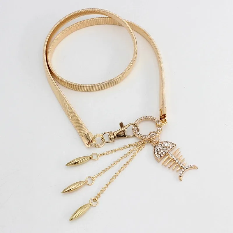 Basic Modern Style Leaves Alloy Metal Plating Women's Chain Belts