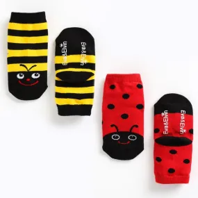 Bee & Ladybug Ankle Socks (Yellow/Red)