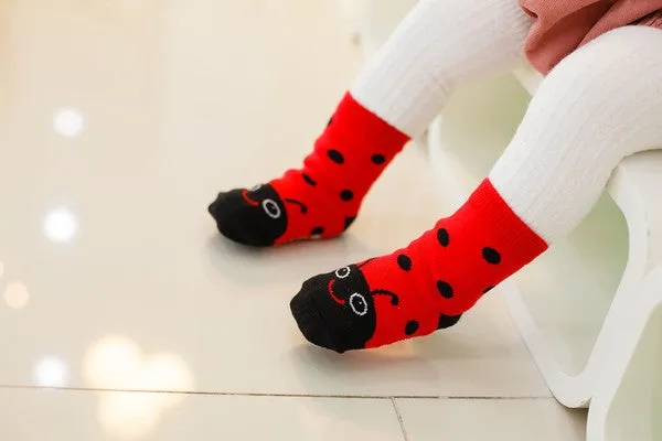 Bee & Ladybug Ankle Socks (Yellow/Red)