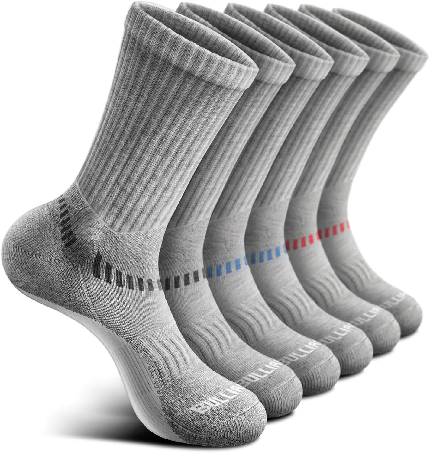 BULLIANT Men Compression Socks, Athletic Active Running Socks for Men Sports Hiking Fishing Cushioned Footbed Arch Support