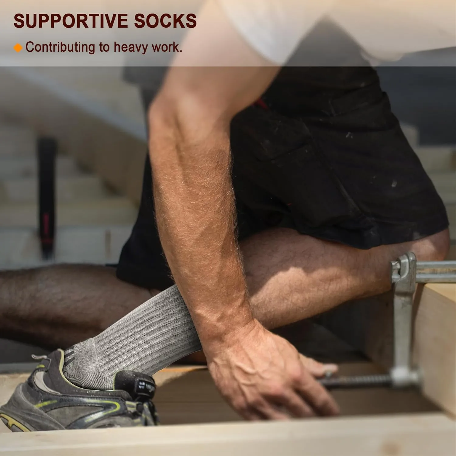 BULLIANT Men Compression Socks, Athletic Active Running Socks for Men Sports Hiking Fishing Cushioned Footbed Arch Support