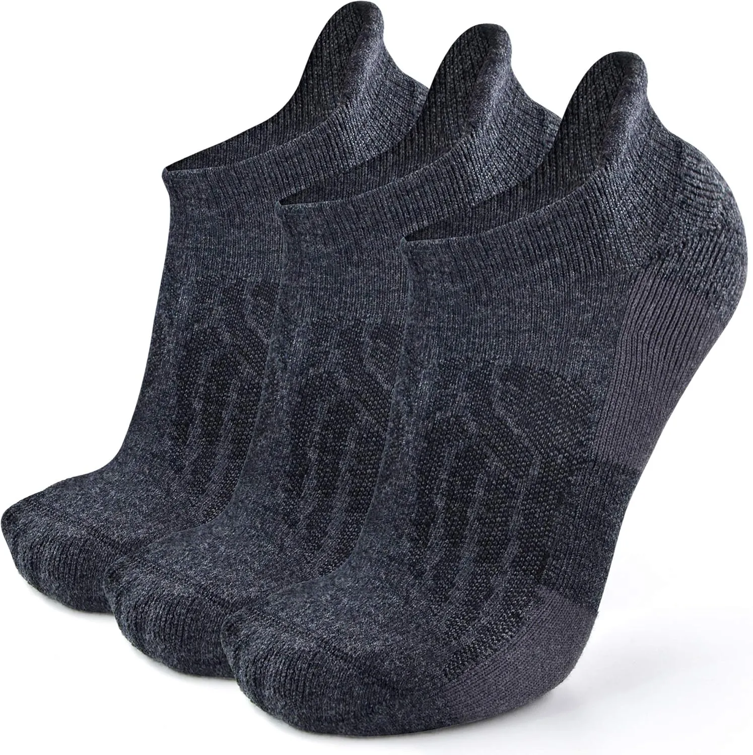 Busy Socks Merino Wool Compression Support Ankle Running Hiking Socks for Men Women, Soft Thick Cushion Tab Socks 3/6 Pairs