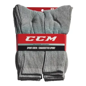 CCM Men's Sport Crew Socks, 10 to 13, 6-Pack