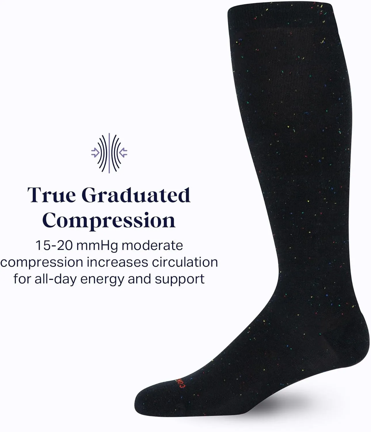 Comrad Recycled Cotton Knee High Socks - 15-20mmHg Graduated Compression Socks - Soft & Breathable Support Socks, Unisex