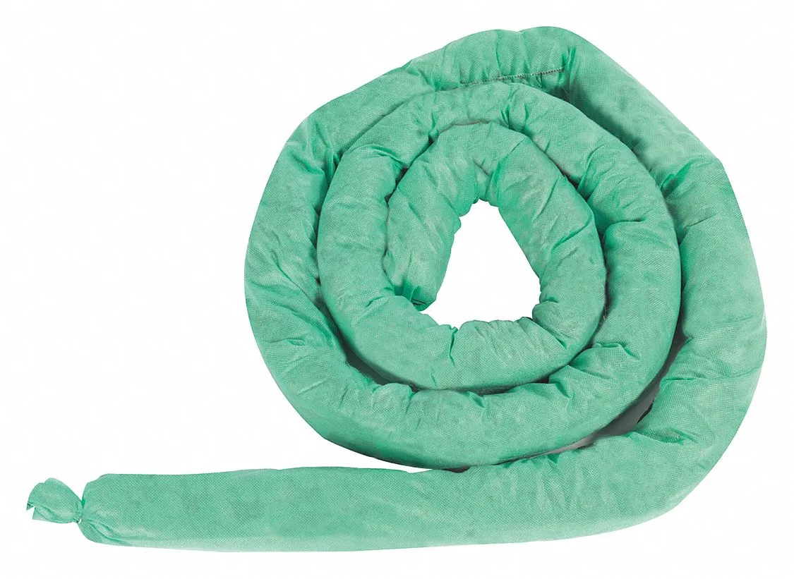 Condor Absorbent Sock, Chemical, Hazmat, 10 gal, 20 ft - 35ZR55
