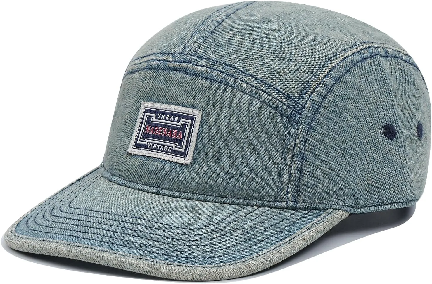 Croogo 5 Panel Baseball Cap Denim Cotton Dad Hats Classic Flat Bill Caps Casual Snapback Cap Vintage Cityboy Style Camp Cap