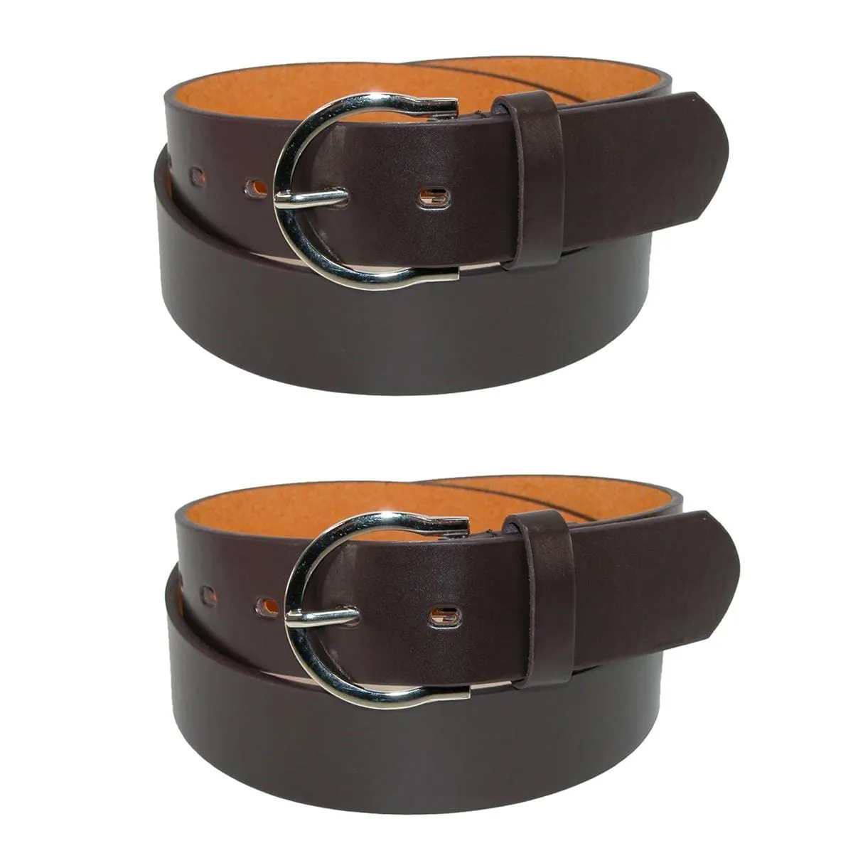 CTM® Women's Basic Bridle Belt Twin Pack