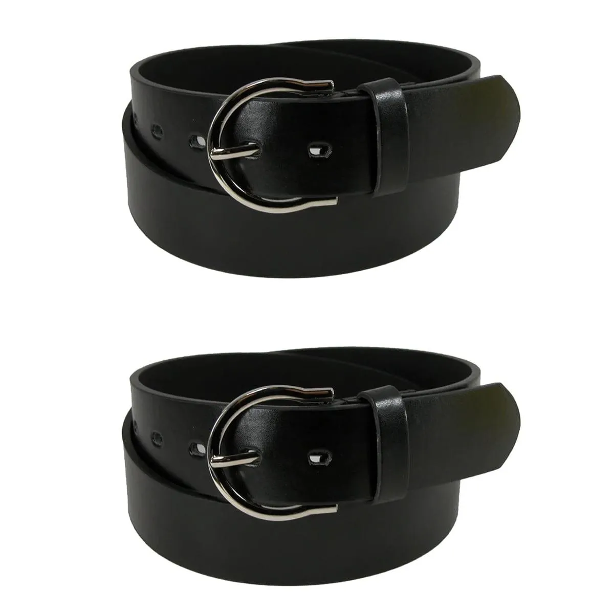 CTM® Women's Basic Bridle Belt Twin Pack