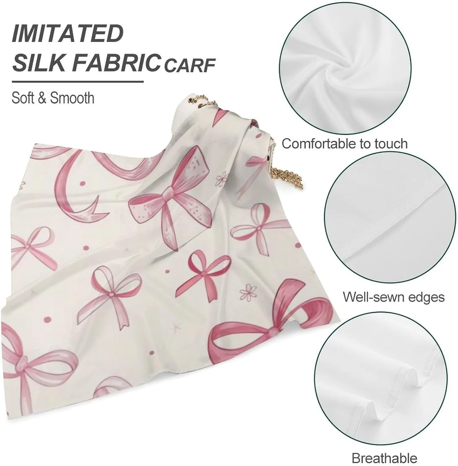 Cute Bow Kerchief Mans Women Multi-Purpose Bandanas All-Occasion 25" X 25" Inch Gift Scarf