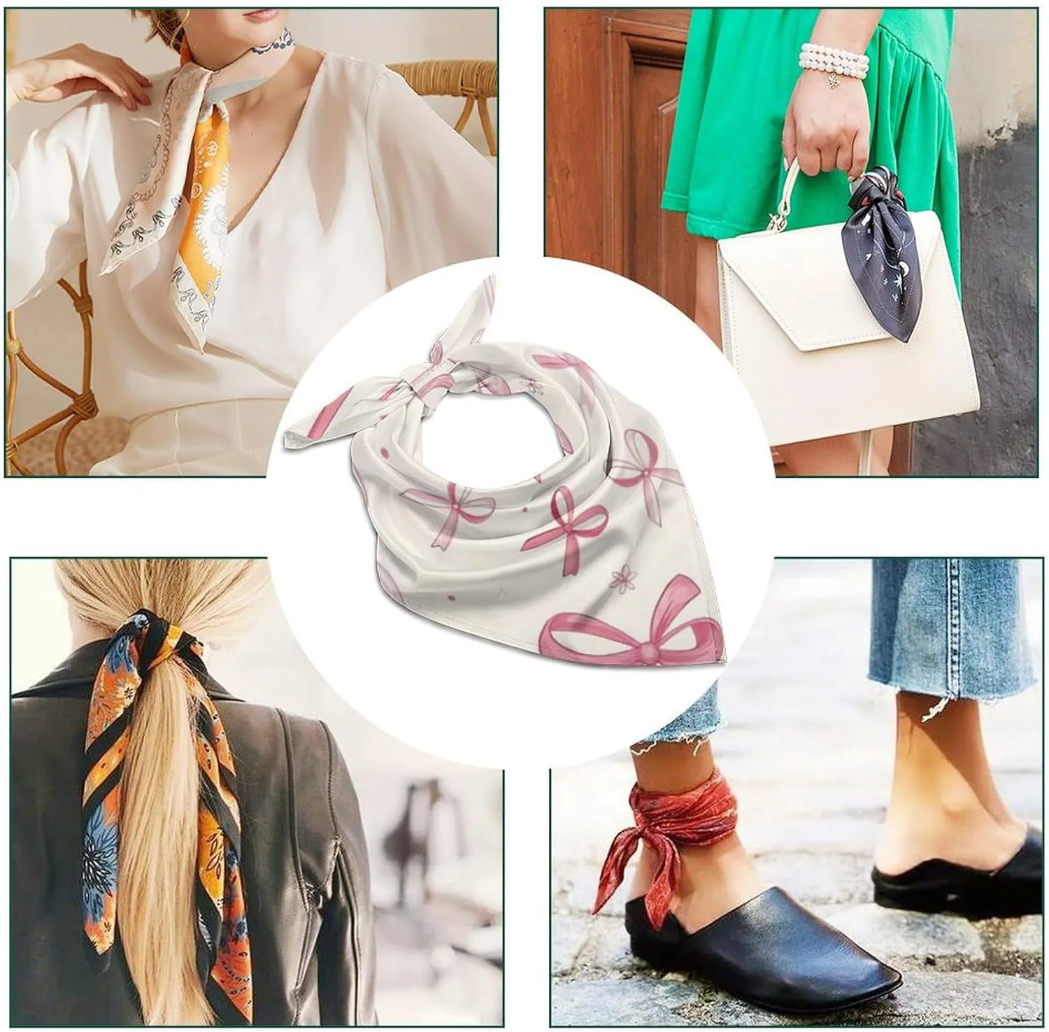 Cute Bow Kerchief Mans Women Multi-Purpose Bandanas All-Occasion 25" X 25" Inch Gift Scarf
