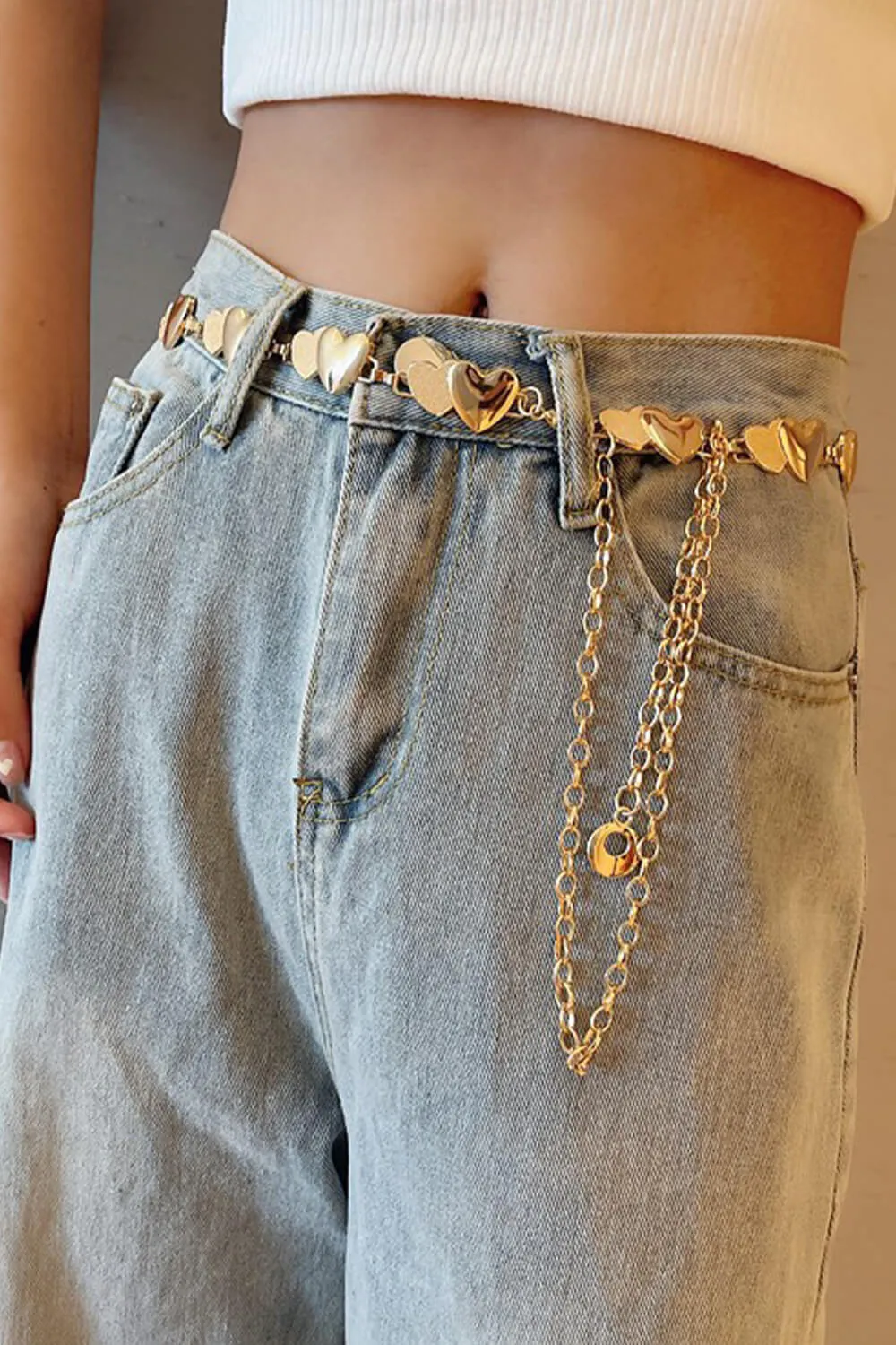 Double Heart Aesthetic Chain Belt