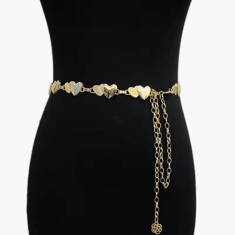 Double Heart Aesthetic Chain Belt