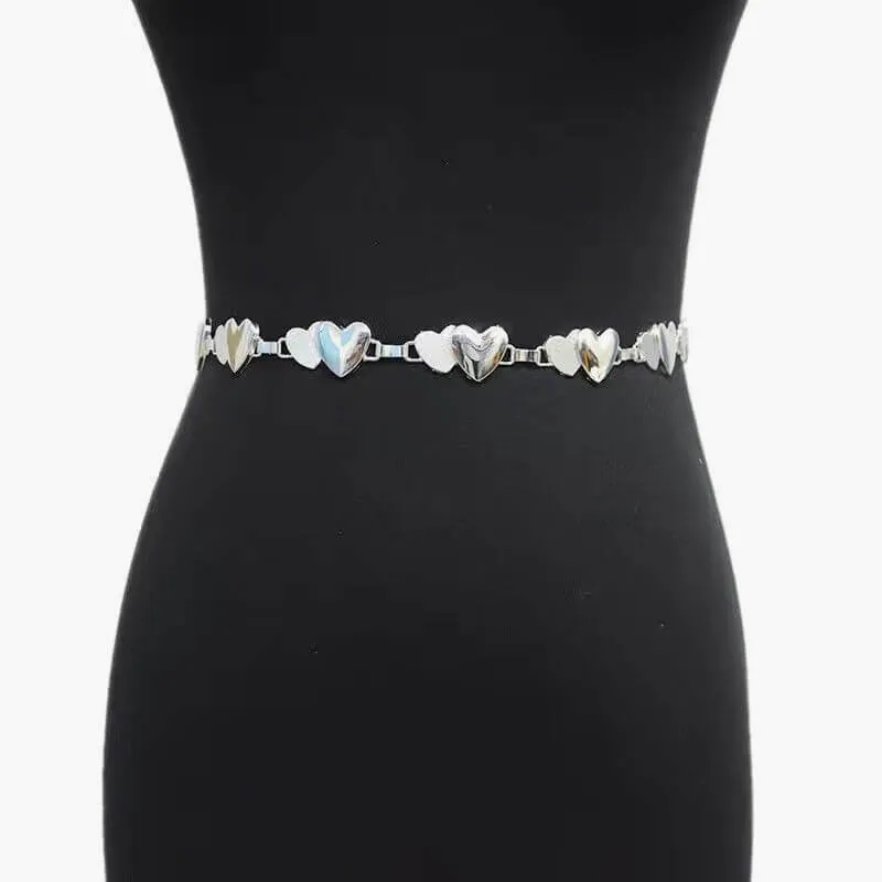 Double Heart Aesthetic Chain Belt