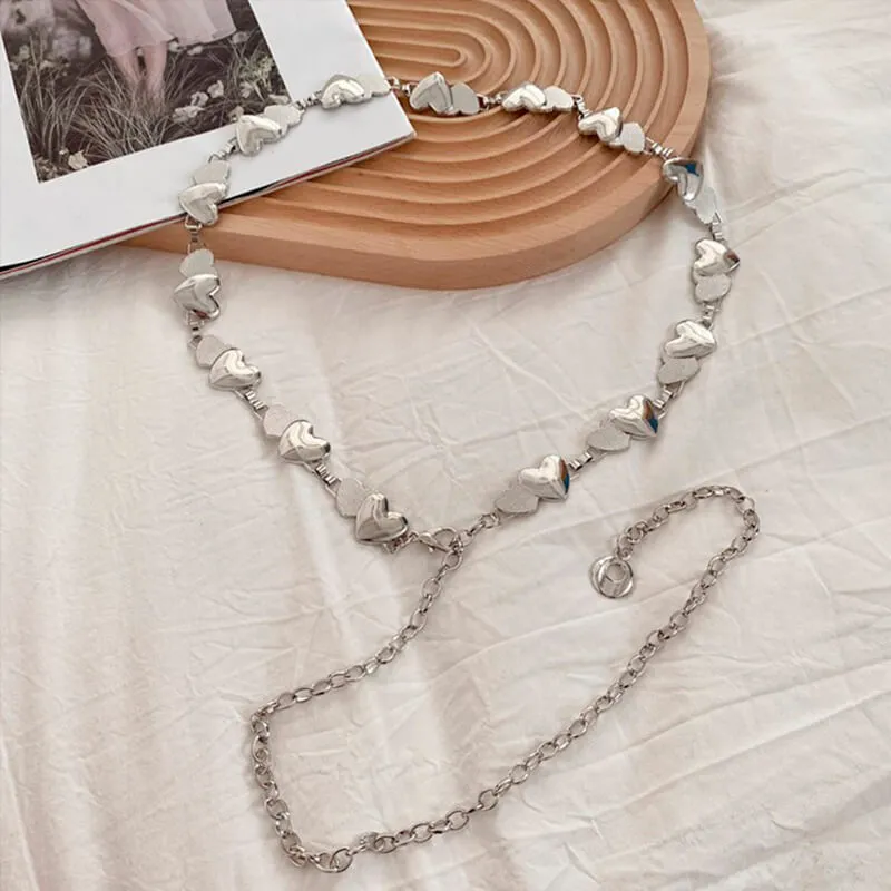 Double Heart Aesthetic Chain Belt