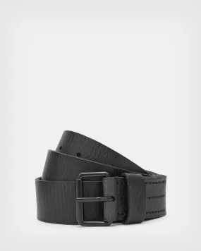 Dunston AllSaints Embossed Leather Belt, Black