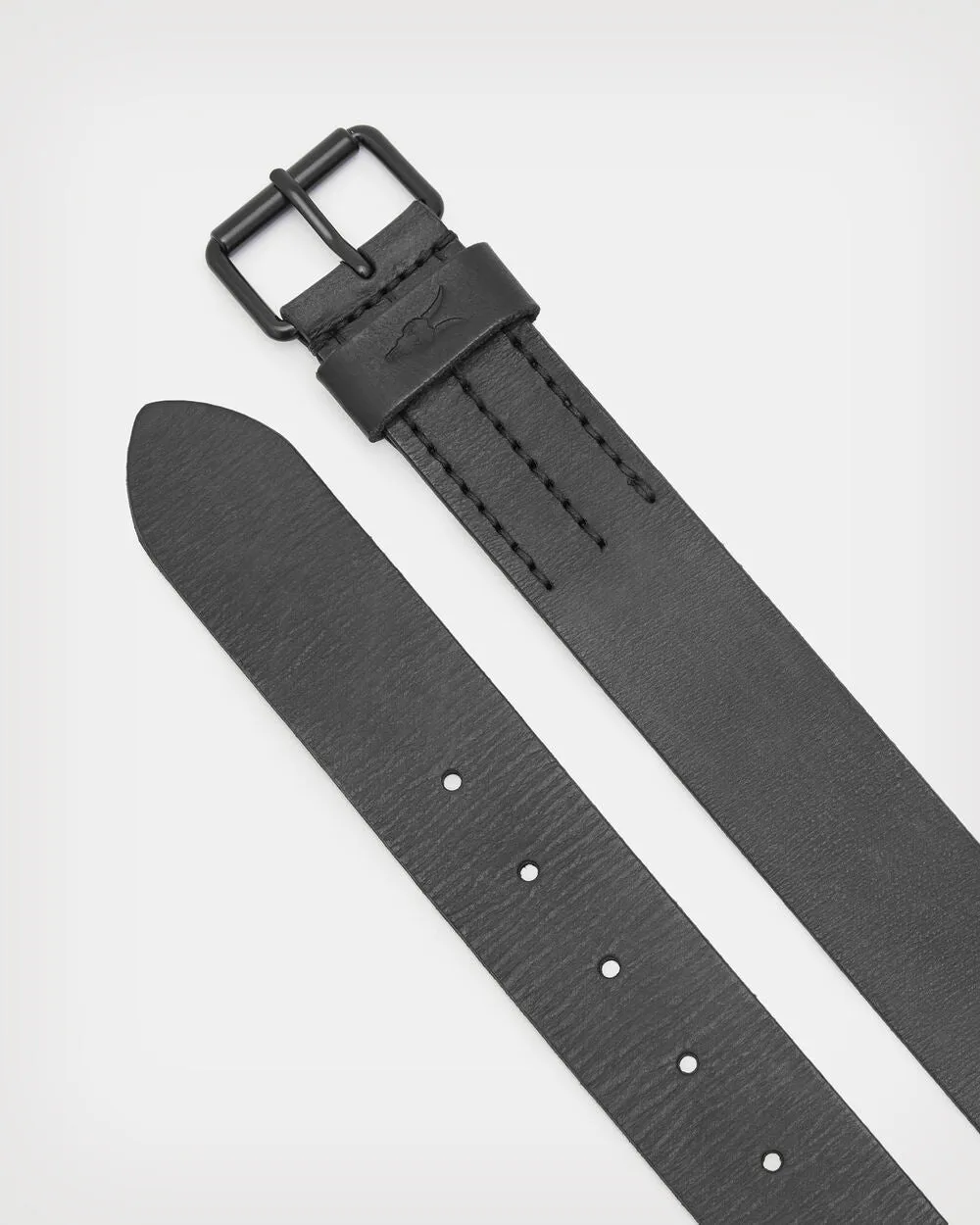 Dunston AllSaints Embossed Leather Belt, Black