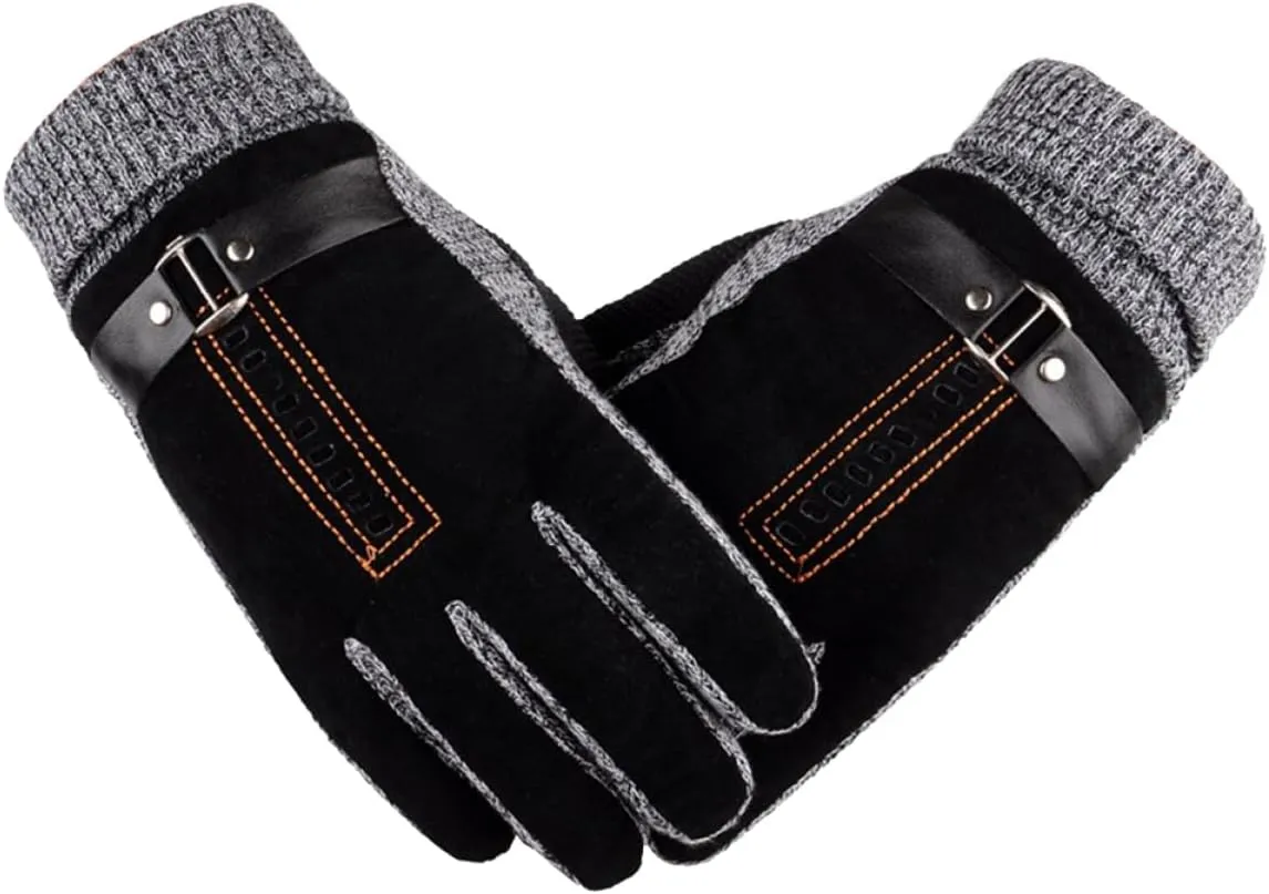 Elegant Seamless Design Winter Gloves Men's Mittens Warm Breathable Waterproof for Cycling Driving Size