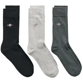 Gant Men's 3 Pack Shield Socks - Charcoal Melange
