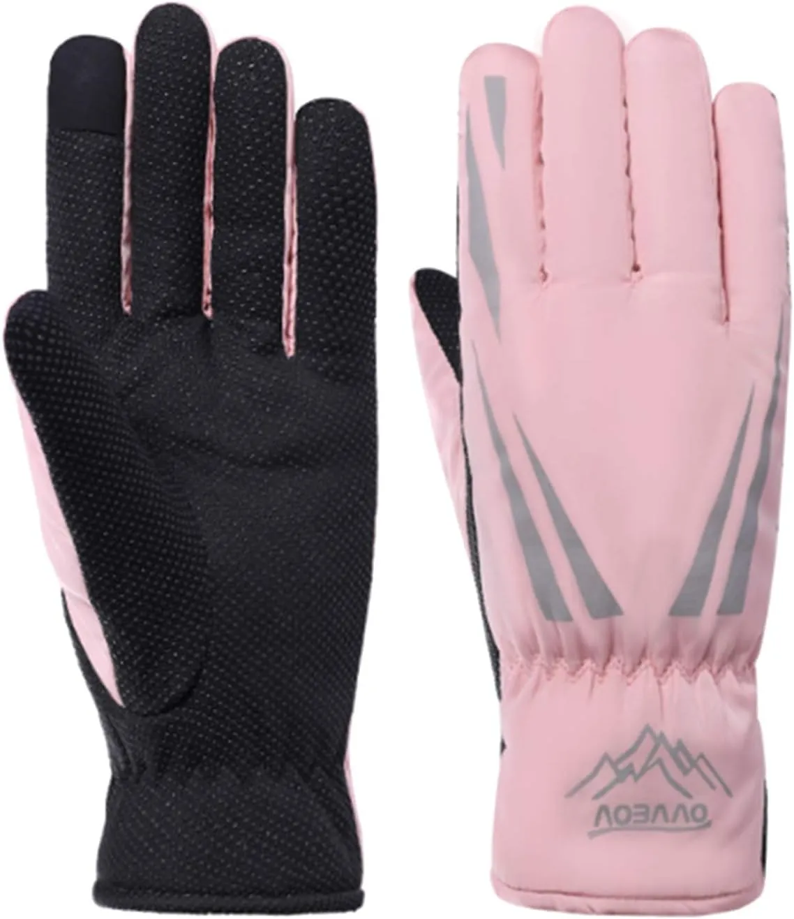 Gloves Winter Gloves Touch Screen Gloves Light Rainproof Windproof Gloves Warm Non-Slip Gloves (Color : Pink)