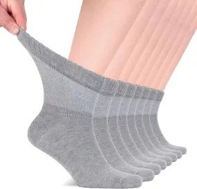 Hugh Ugoli Diabetic Socks for Men, Loose Ankle Socks, Bamboo, Extra-Wide, Thin, Seamless Toe, Non-Binding Top, 4 or 8 Pairs