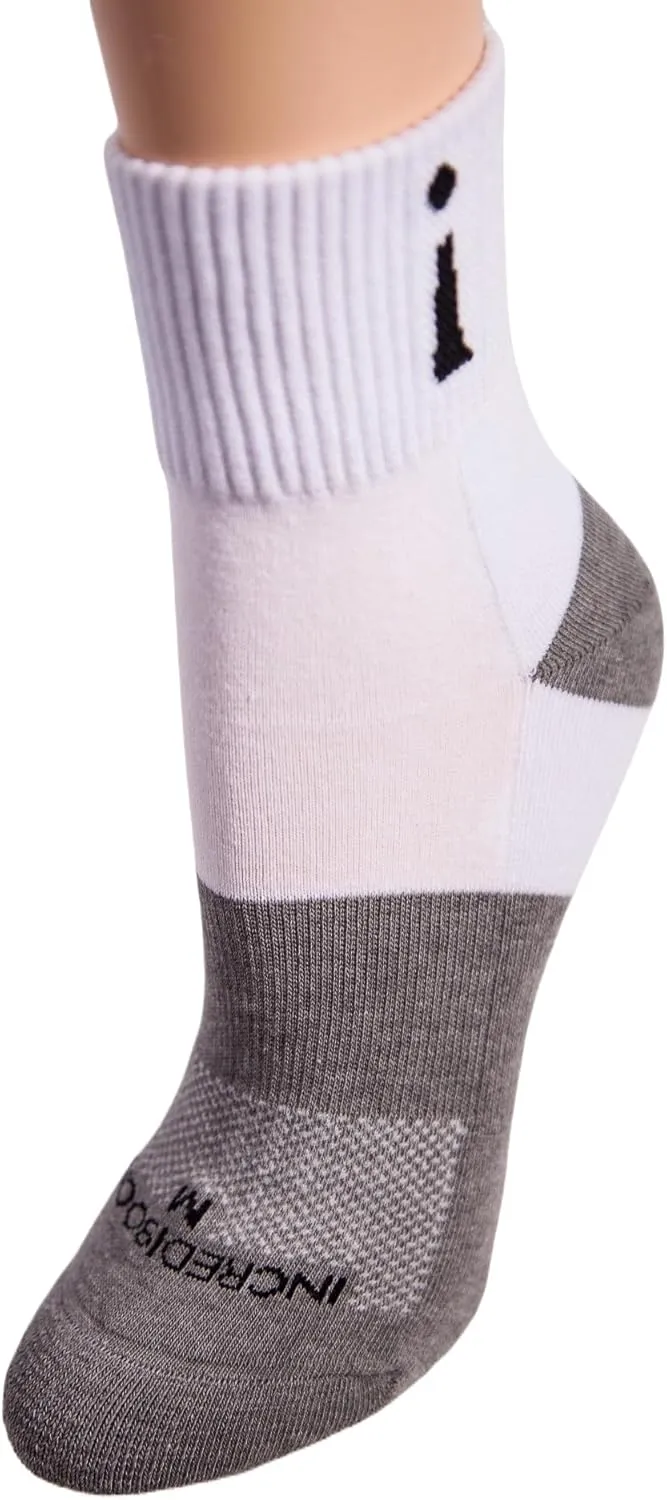 Incrediwear Active Socks – Quarter Socks and Athletic Socks for Men and Women (White, Medium)
