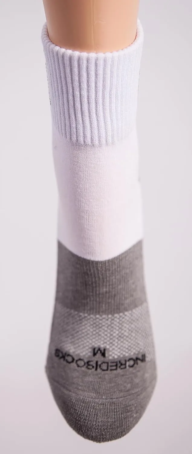 Incrediwear Active Socks – Quarter Socks and Athletic Socks for Men and Women (White, Medium)