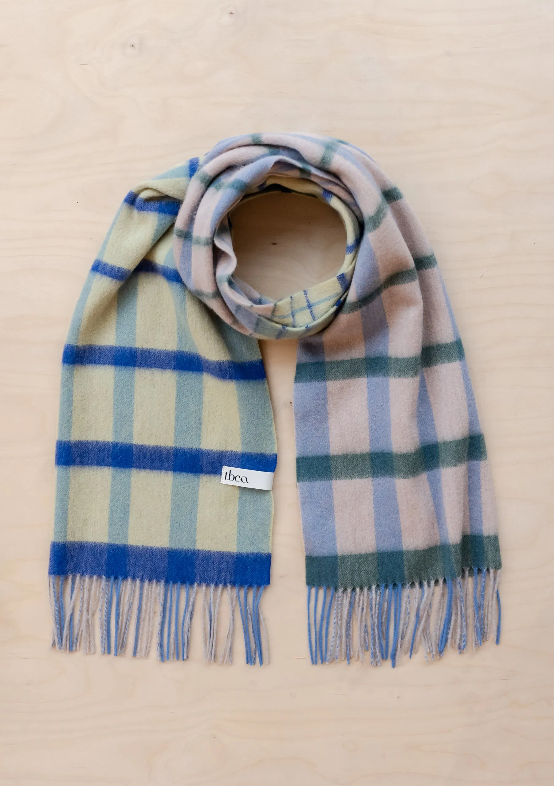 Lambswool Oversized Scarf in Lime Gradient