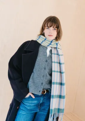 Lambswool Oversized Scarf in Lime Gradient