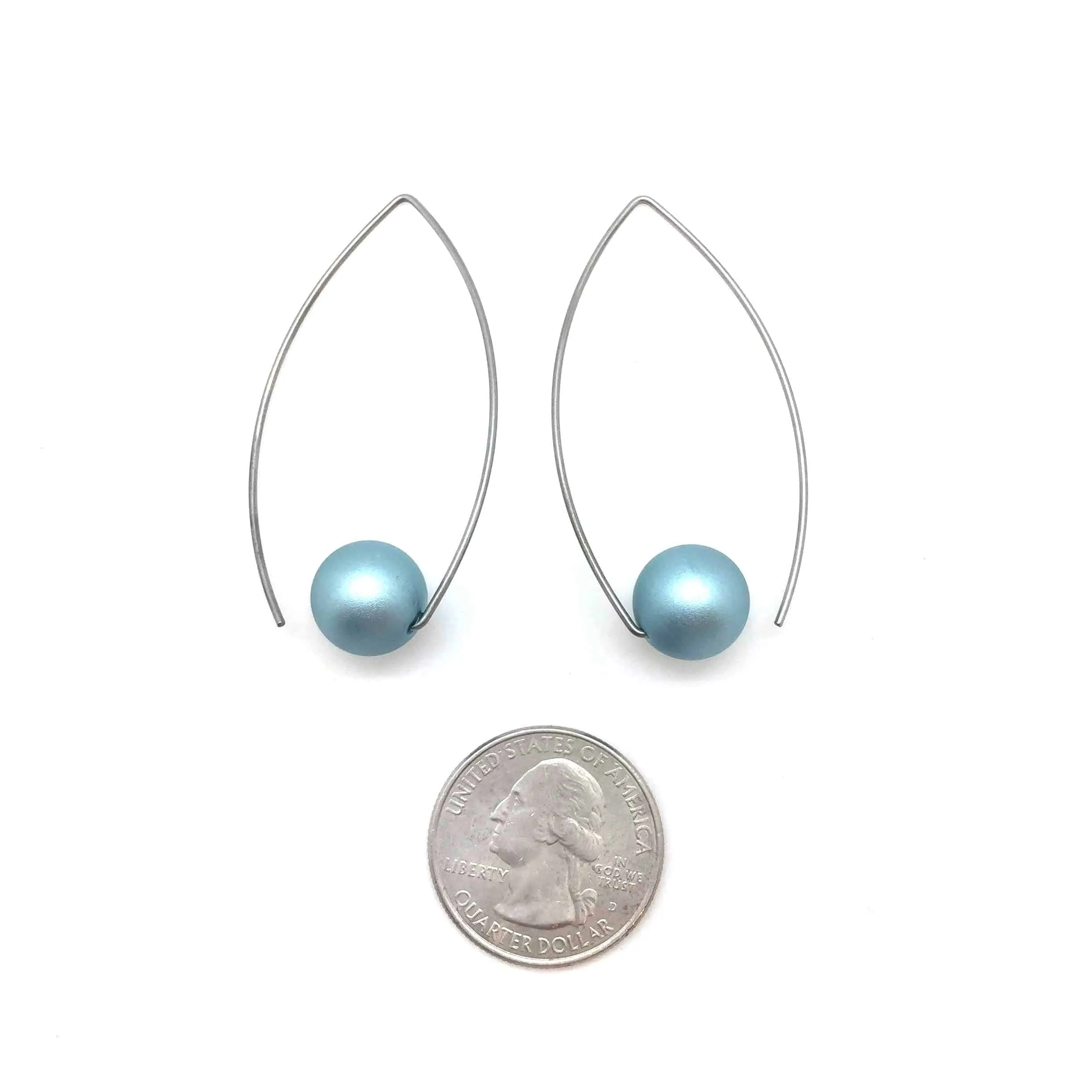 Light Blue Inverted Sphere Earrings