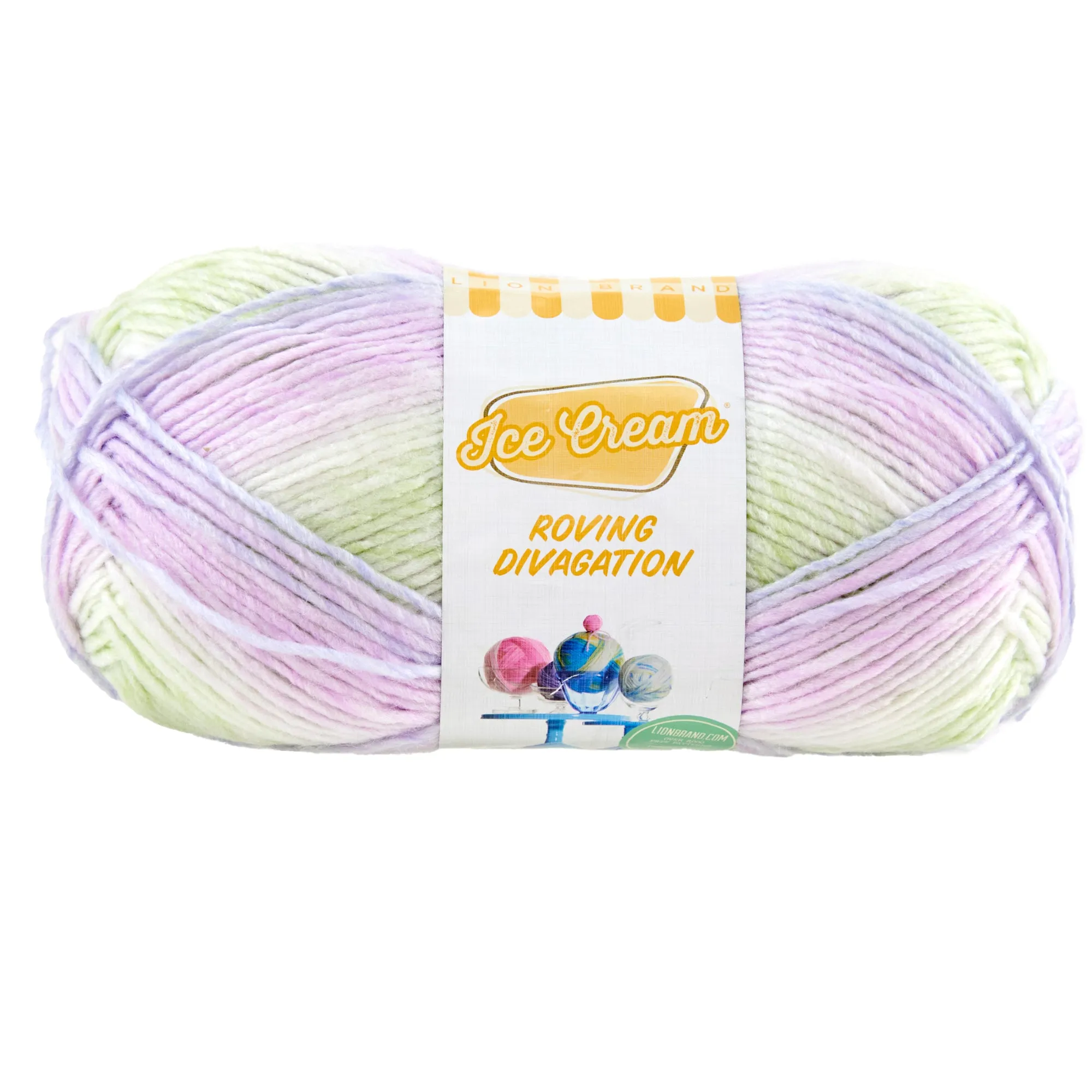 Lion Brand Ice Cream Roving Stripes Crochet & Knitting Yarn, 200g Acrylic Yarn