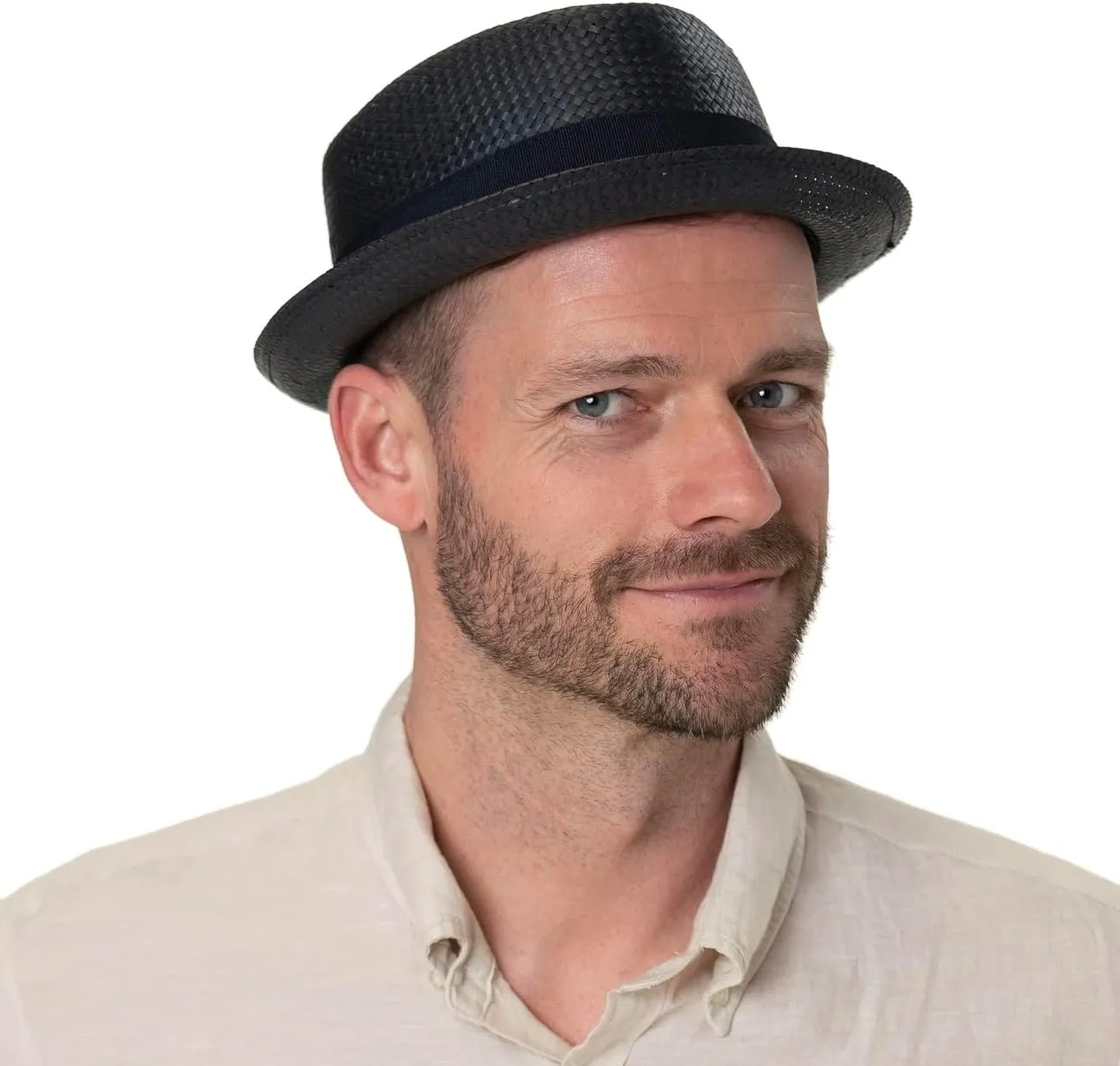 Lipodo Uni Colour Pork Pie Straw Hat Women/Men | Made in Italy